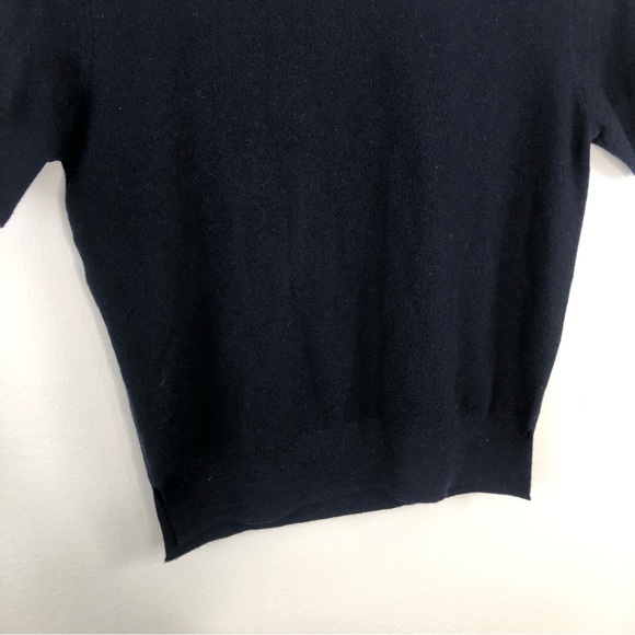 Tory Burch Dark Navy 100% Merino wool short sleeve sweater size xs - Picture 4 of 10